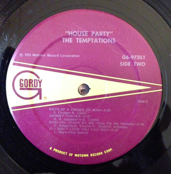 The Temptations : House Party (LP, Album)