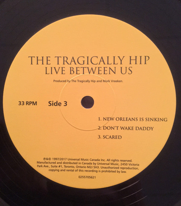 The Tragically Hip : Live Between Us (2xLP, Album, RE, RM, 180)