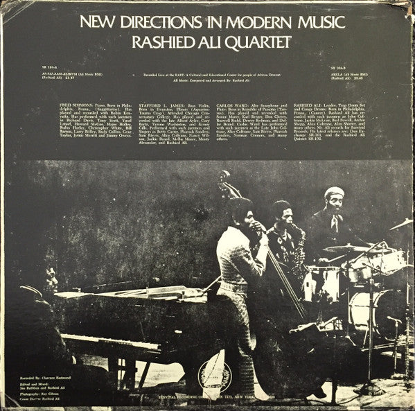 Rashied Ali Quartet : New Directions In Modern Music (LP, Album, Blu)