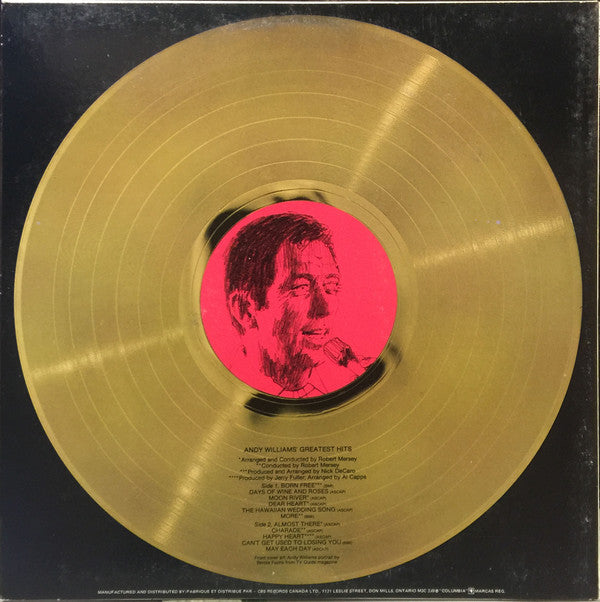 Andy Williams : Andy Williams' Greatest Hits (LP, Comp, RE, Gat)