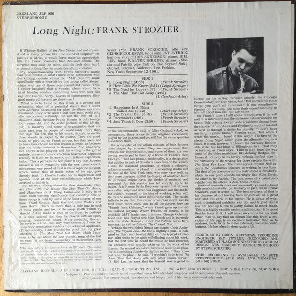Frank Strozier : Long Night (LP, Album)