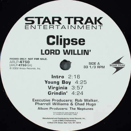 Clipse : Lord Willin' (2xLP, Album, Promo, Cle)