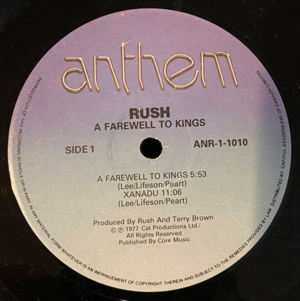 Rush : A Farewell To Kings (LP, Album, M/Print, Gat)