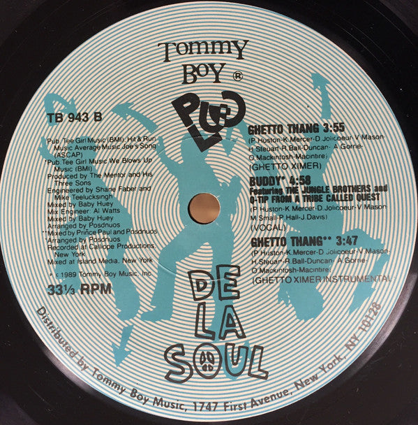 De La Soul : Buddy / Ghetto Thang (12", Lab)