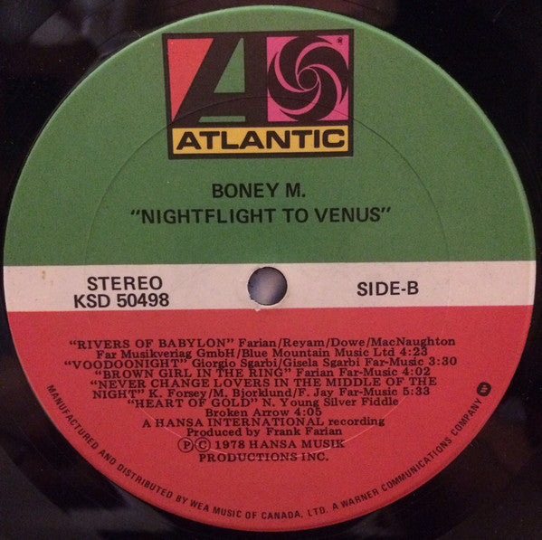 Boney M. : Nightflight To Venus (LP, Album, Gat)
