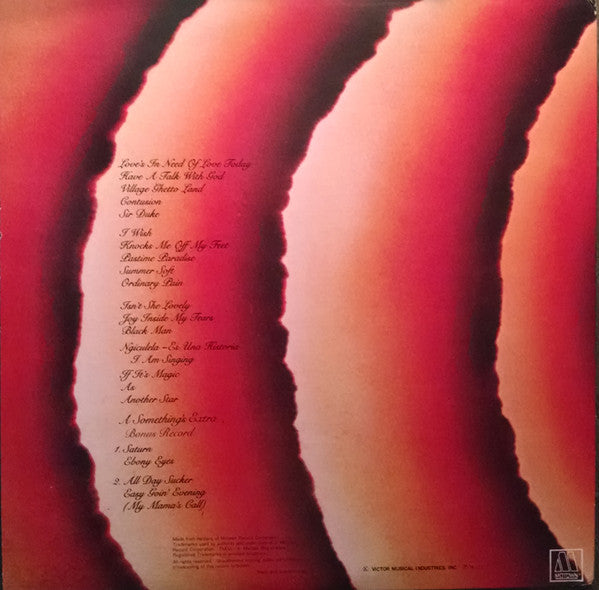 Stevie Wonder : Songs In The Key Of Life (2xLP + 7" + Album, RE)