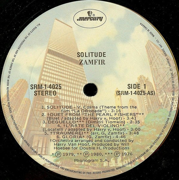 Gheorghe Zamfir : Solitude (LP, Comp)