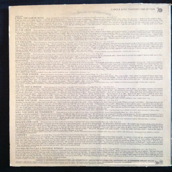 Carole King : Tapestry (LP, Album)