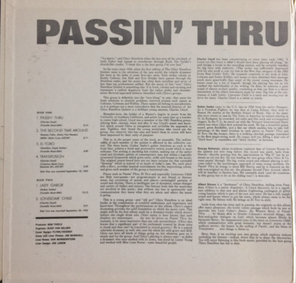 The New Amazing Chico Hamilton Quintet* : Passin' Thru (LP, Album)