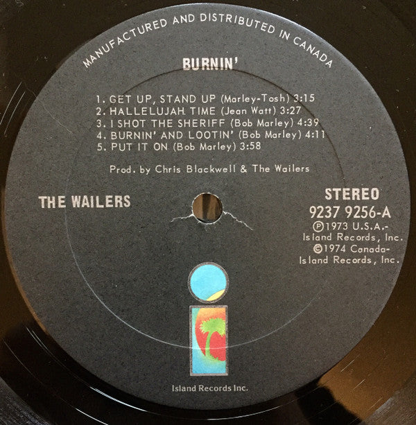 The Wailers : Burnin' (LP, Album, Gat)
