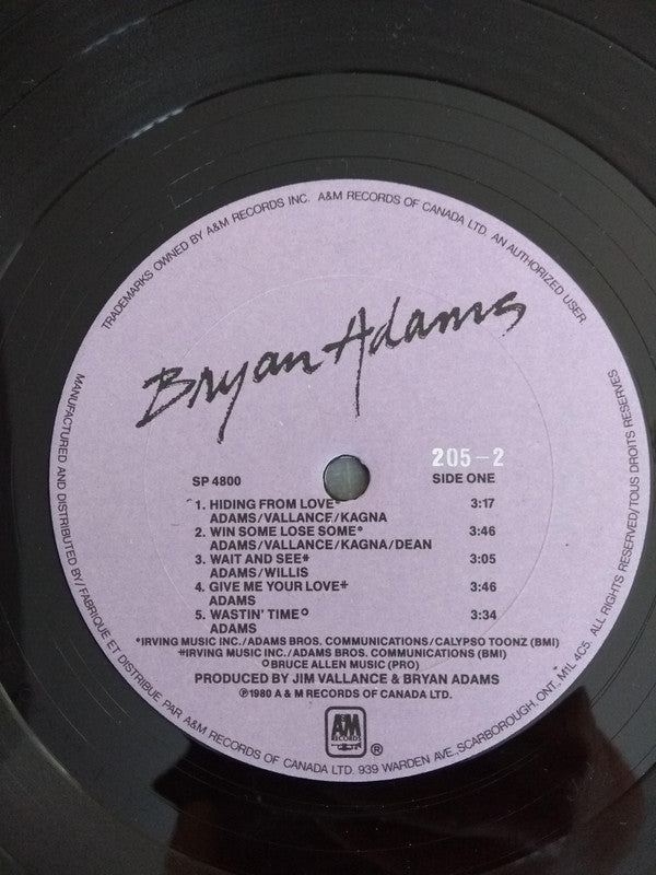 Bryan Adams : Bryan Adams (LP, Album, Gat)