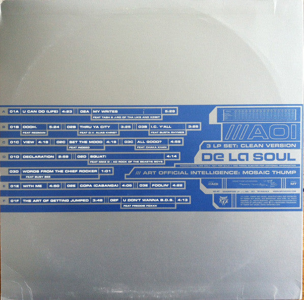 De La Soul : AOI: Mosaic Thump (Clean Version) (3xLP, Album, Promo)