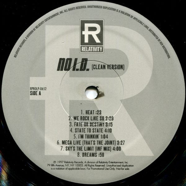 No I.D. : Accept Your Own & Be Yourself (The Black Album) (Clean Version) (LP, Album, Promo)