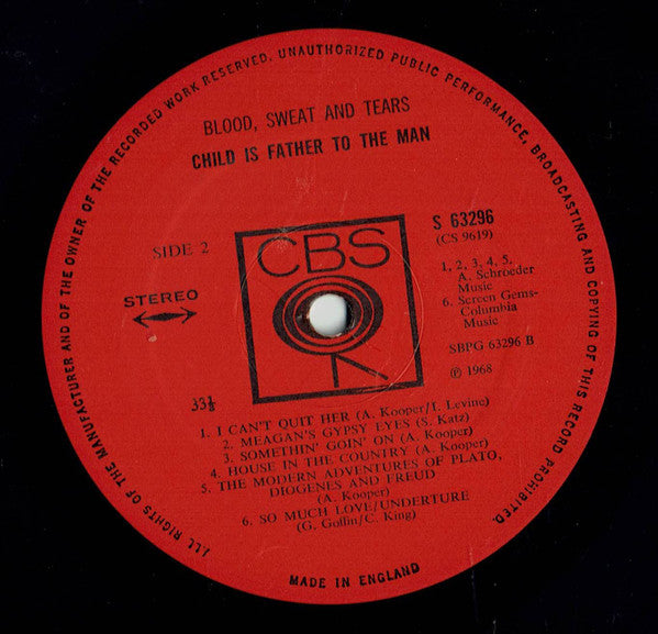 Blood, Sweat And Tears : Child Is Father To The Man (LP, Album)