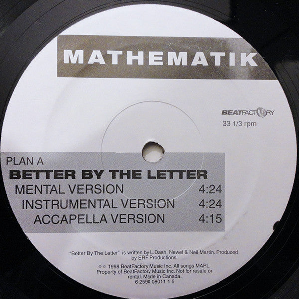 Mathematik : Better By The Letter (12")