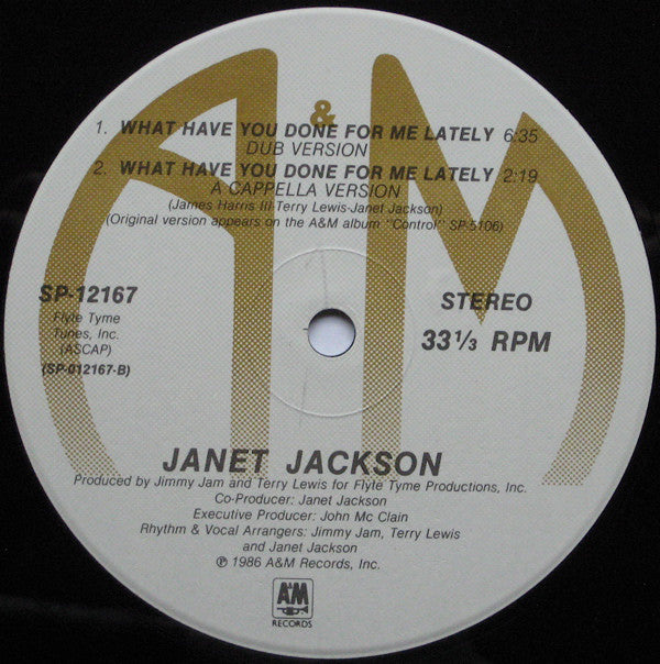 Janet Jackson : What Have You Done For Me Lately (12", Single, RCA)