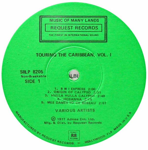 Various : Touring The Caribbean, Vol. I (LP)