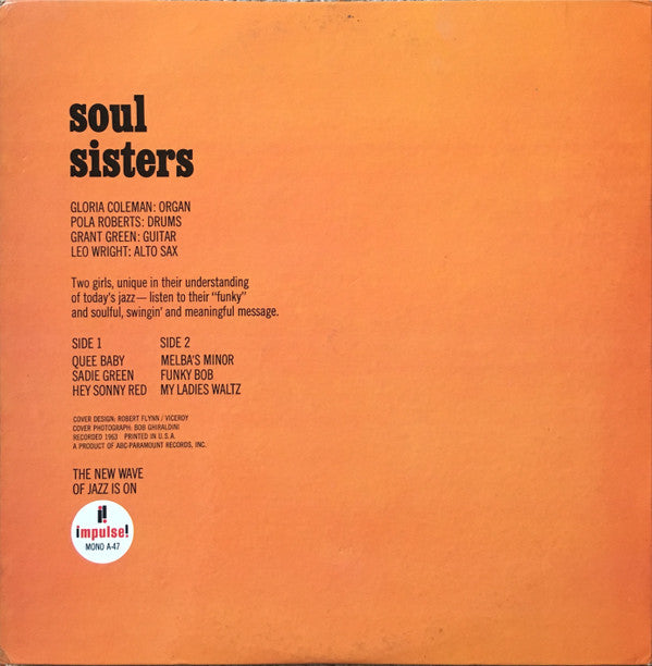 Gloria Coleman Quartet Featuring Pola Roberts : Soul Sisters (LP, Album, Mono)