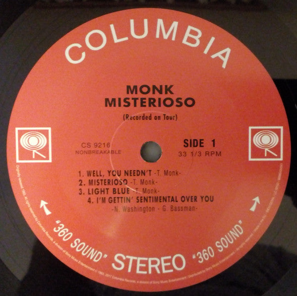 Thelonious Monk : Misterioso (Recorded On Tour) (LP, RE)