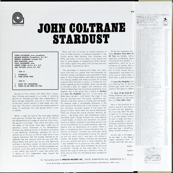 John Coltrane : Stardust (LP, Album, RE)