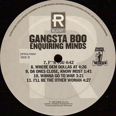 Gangsta Boo : Enquiring Minds (2xLP, Album, Promo)