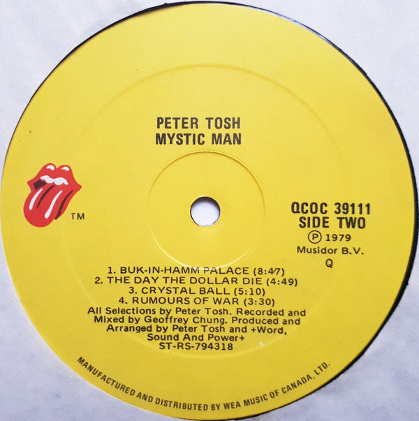 Peter Tosh : Mystic Man (LP, Album)