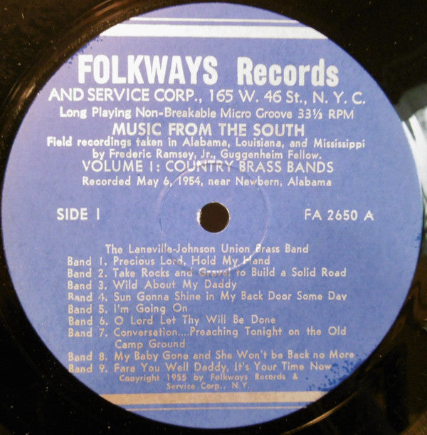 Various : Music From The South, Vol. 1: Country Brass Bands (LP, Mono)