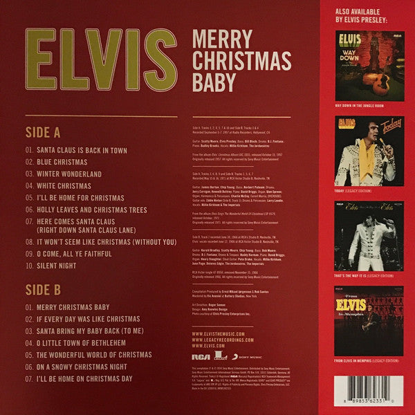 Elvis Presley : Merry Christmas Baby (LP, Comp, Ltd, Red)