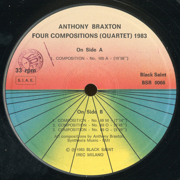 Anthony Braxton : Four Compositions (Quartet) 1983 (LP, Album)
