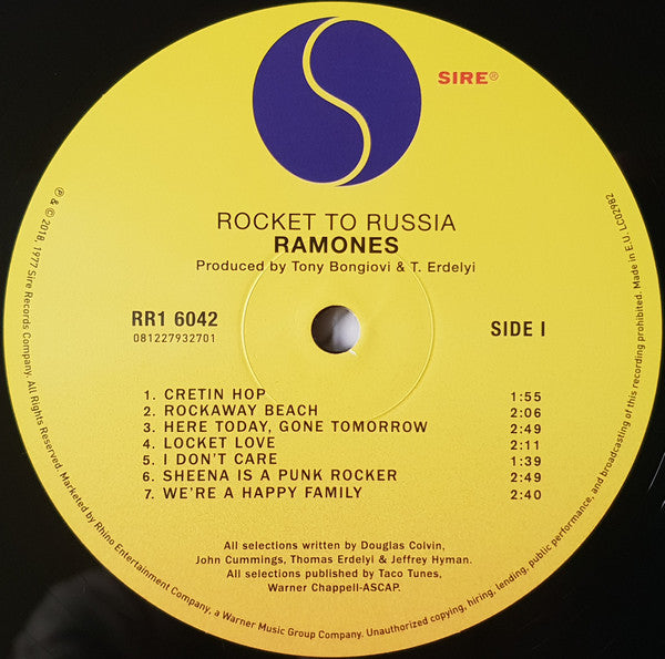 Ramones : Rocket To Russia (LP, Album, RE, RM, 180)