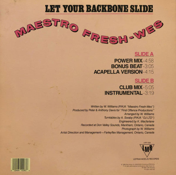 Maestro Fresh-Wes : Let Your Backbone Slide (12")