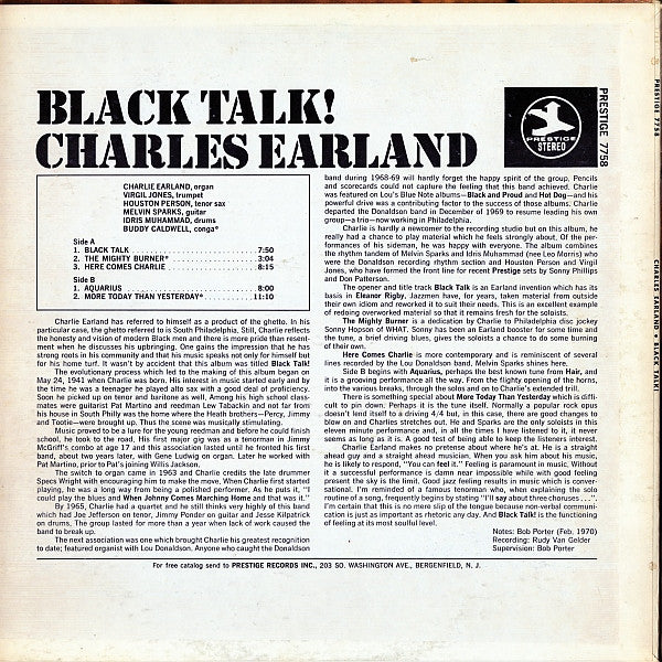 Charles Earland : Black Talk! (LP, Album)