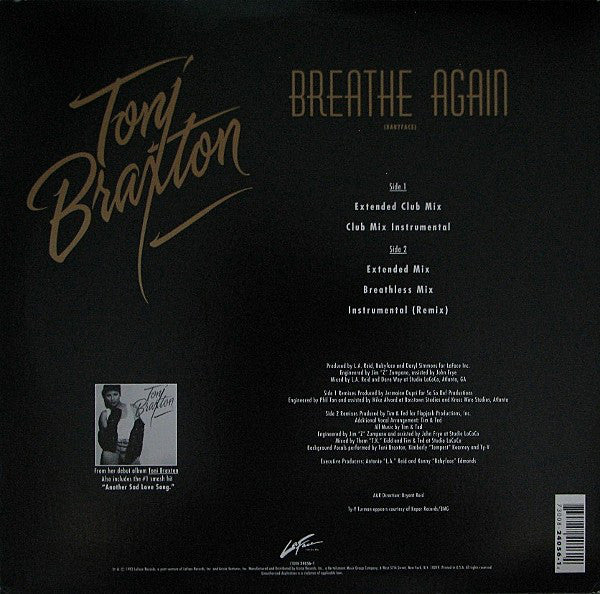 Toni Braxton : Breathe Again (12", Maxi)