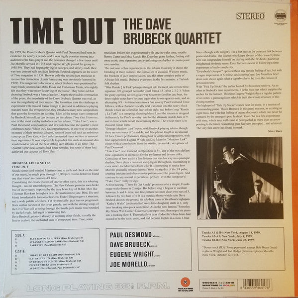The Dave Brubeck Quartet : Time Out (LP, Album, Ltd, Ora)