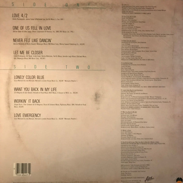 Teddy Pendergrass : Workin' It Back (LP, Album, AR)