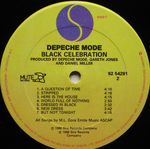 Depeche Mode : Black Celebration (LP, Album, Emb)