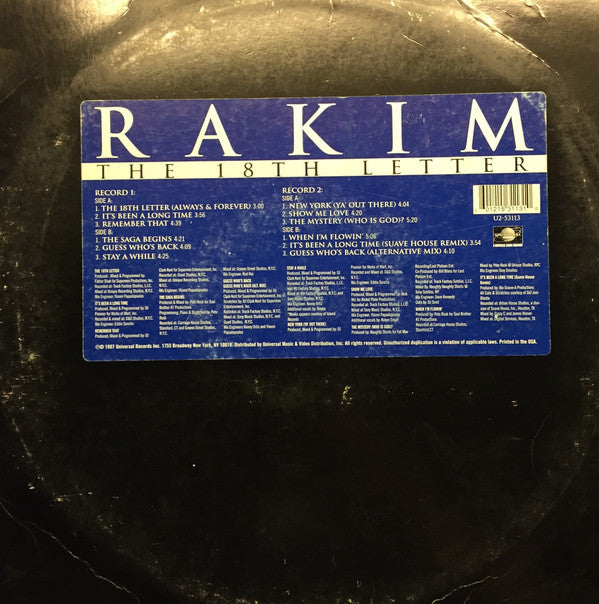 Rakim : The 18th Letter (2xLP, Album)