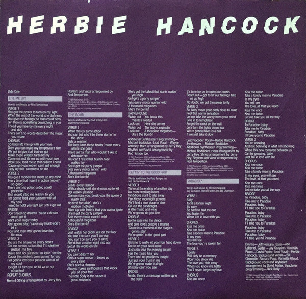 Herbie Hancock : Lite Me Up (LP, Album)
