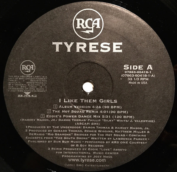Tyrese : I Like Them Girls (12", Single)