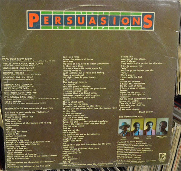 The Persuasions : Chirpin' (LP, Album, Promo, SP )