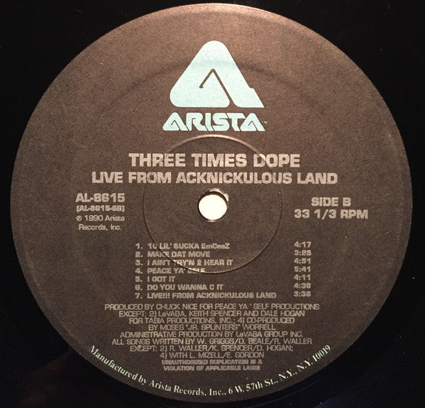 Three Times Dope : Live From Acknickulous Land (LP, Album)