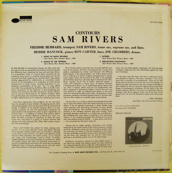 Sam Rivers : Contours (LP, Album, RP)
