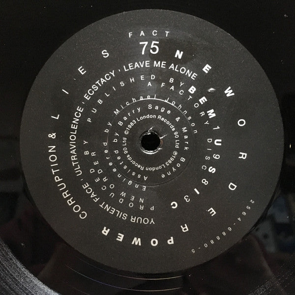 New Order : Power, Corruption & Lies (LP, Album, RP, 180)