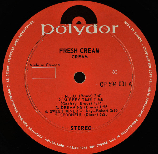 Cream (2) : Fresh Cream (LP, Album)