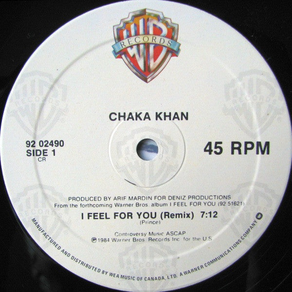 Chaka Khan : I Feel For You (12", Maxi)