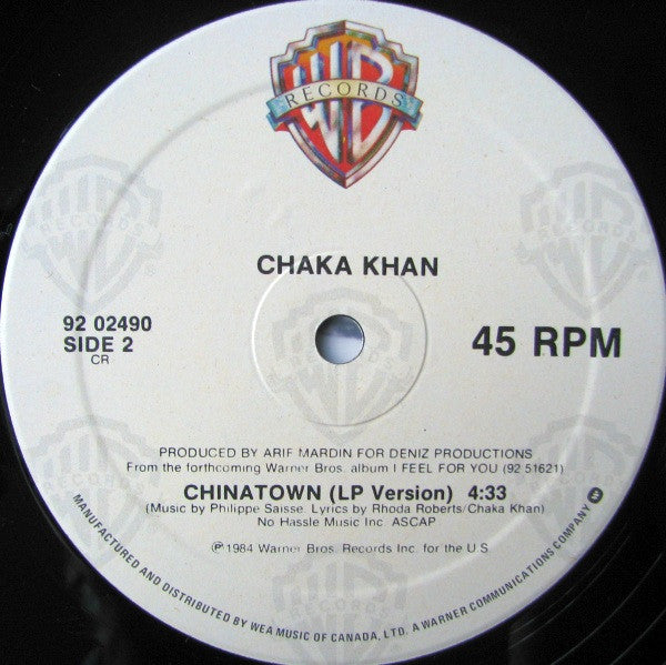 Chaka Khan : I Feel For You (12", Maxi)