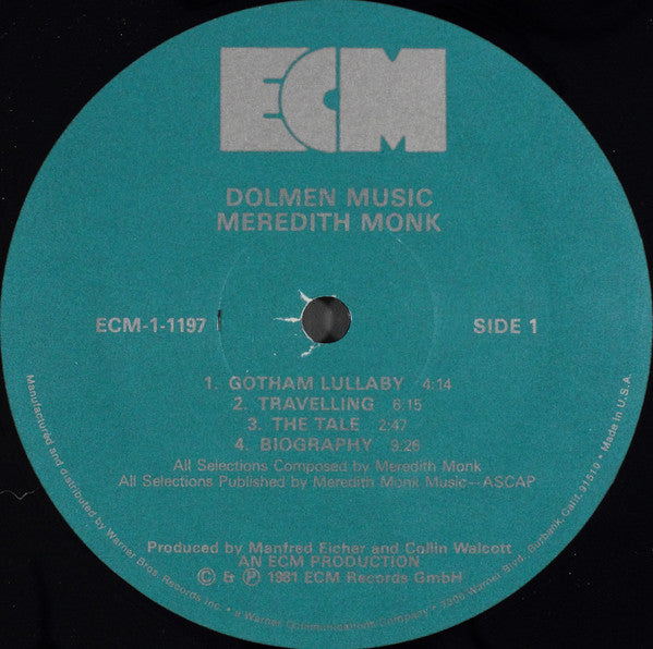 Meredith Monk : Dolmen Music (LP, Album, Gat)