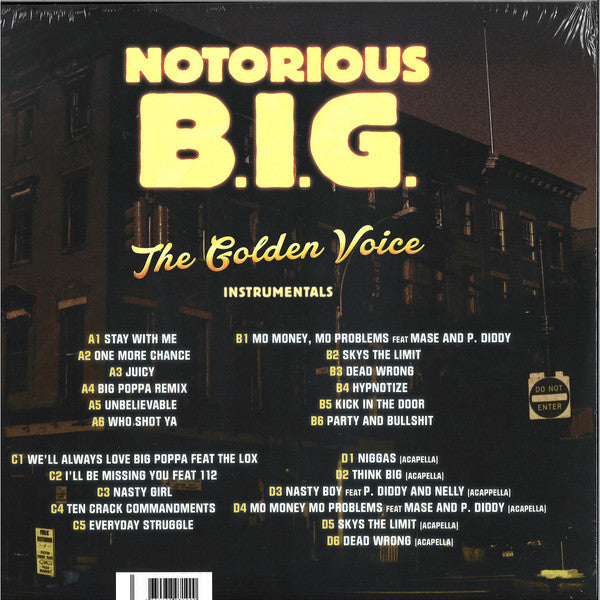 Notorious B.I.G. : The Golden Voice (Instrumentals) (2xLP, Comp, Unofficial, Ora)
