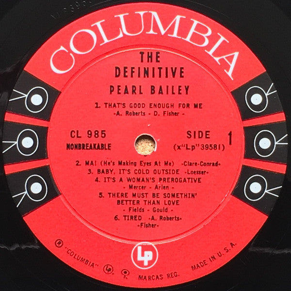 Pearl Bailey : The Definitive Pearl Bailey (LP, Album, Mono, Bri)
