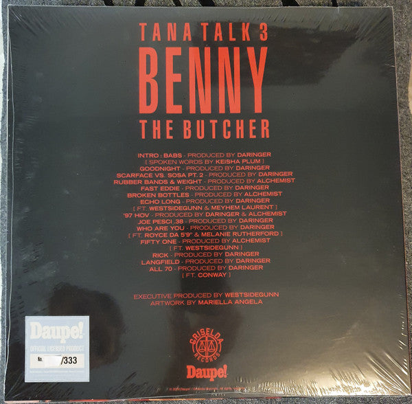 Benny (45) : Tana Talk 3 (2xLP, Album, Ltd, Num, Blu)